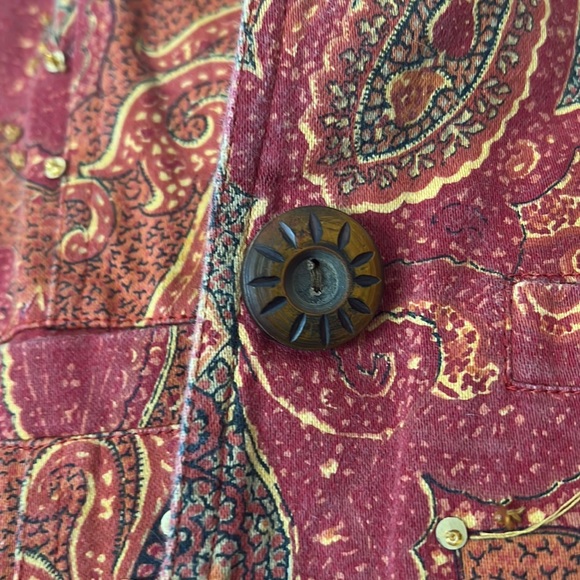 New Identity: Red/ orange Floral blazer:with sequin and beautiful buttons! Small - Picture 3 of 8